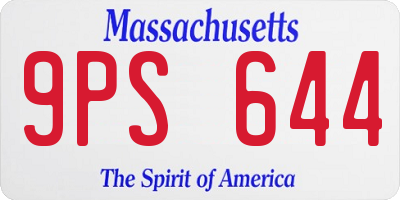 MA license plate 9PS644