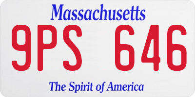 MA license plate 9PS646