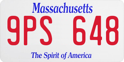 MA license plate 9PS648
