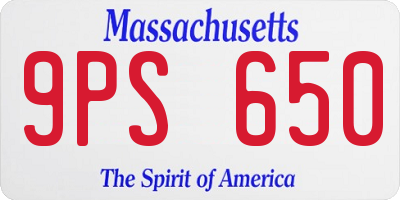 MA license plate 9PS650