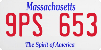 MA license plate 9PS653