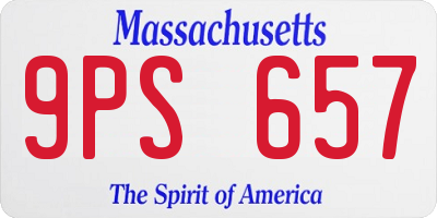 MA license plate 9PS657