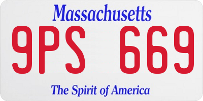 MA license plate 9PS669