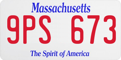 MA license plate 9PS673