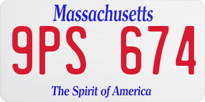 MA license plate 9PS674
