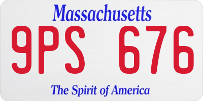 MA license plate 9PS676