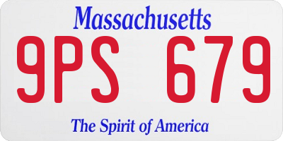 MA license plate 9PS679