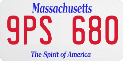 MA license plate 9PS680