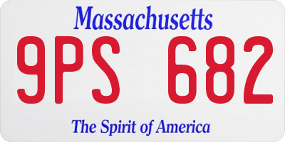 MA license plate 9PS682