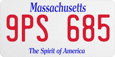 MA license plate 9PS685