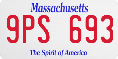 MA license plate 9PS693