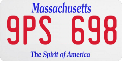 MA license plate 9PS698