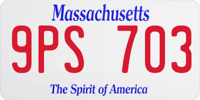 MA license plate 9PS703