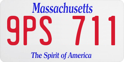 MA license plate 9PS711