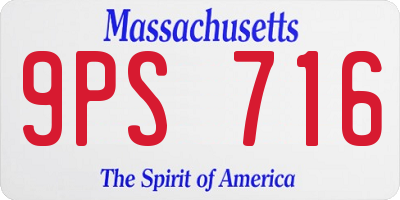 MA license plate 9PS716