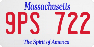 MA license plate 9PS722
