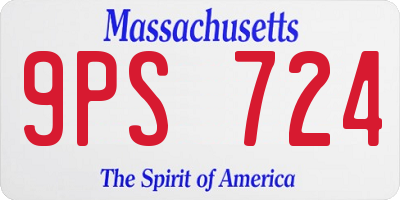 MA license plate 9PS724