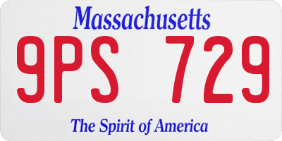 MA license plate 9PS729