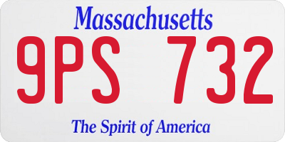 MA license plate 9PS732