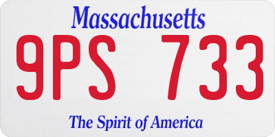 MA license plate 9PS733