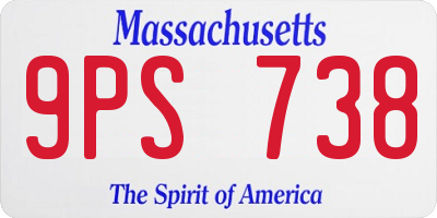 MA license plate 9PS738