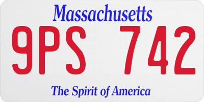 MA license plate 9PS742
