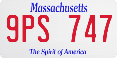 MA license plate 9PS747