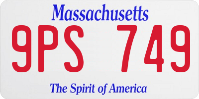 MA license plate 9PS749