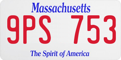 MA license plate 9PS753