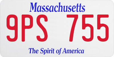 MA license plate 9PS755