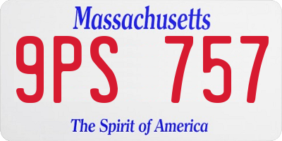 MA license plate 9PS757