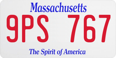 MA license plate 9PS767