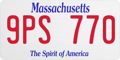 MA license plate 9PS770