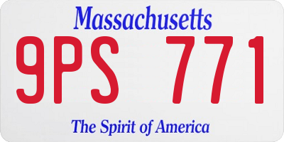 MA license plate 9PS771