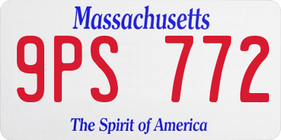 MA license plate 9PS772