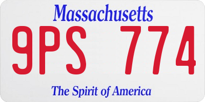 MA license plate 9PS774