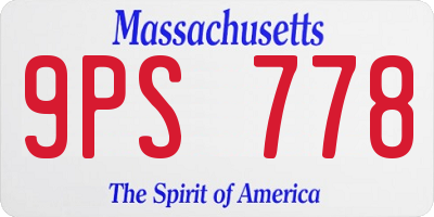 MA license plate 9PS778