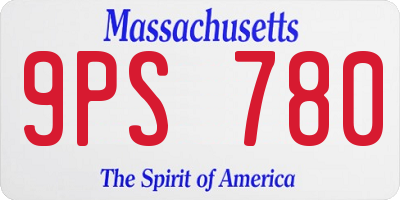MA license plate 9PS780