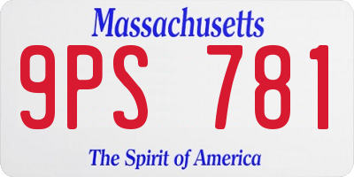 MA license plate 9PS781