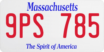 MA license plate 9PS785