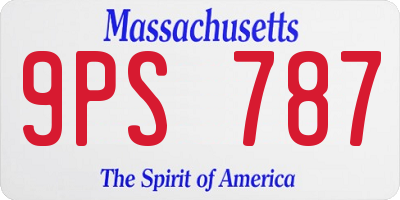 MA license plate 9PS787