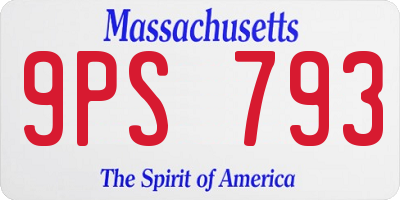 MA license plate 9PS793