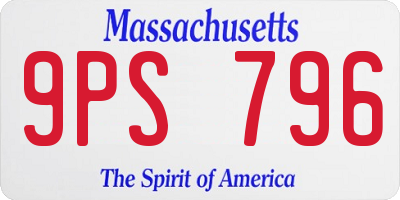 MA license plate 9PS796