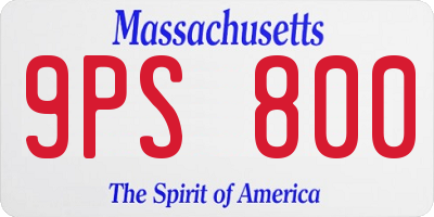 MA license plate 9PS800