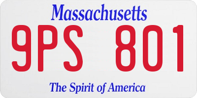 MA license plate 9PS801