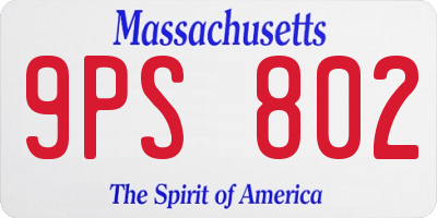 MA license plate 9PS802