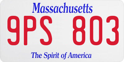 MA license plate 9PS803