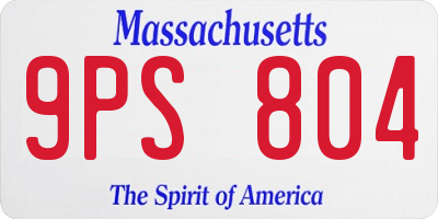 MA license plate 9PS804