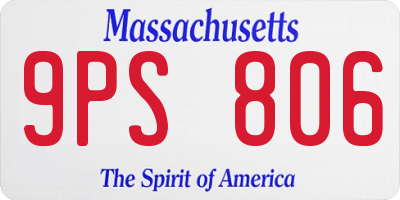 MA license plate 9PS806