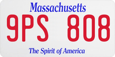 MA license plate 9PS808
